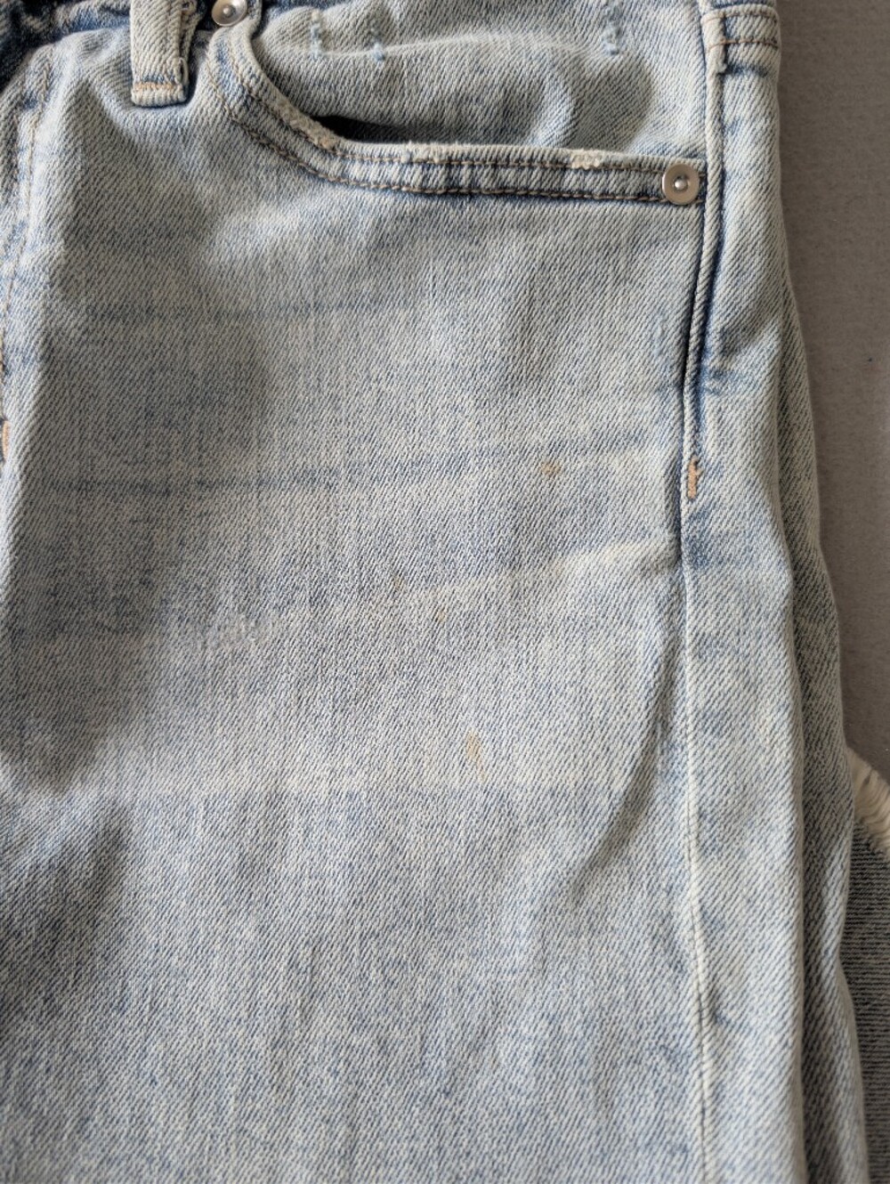 Point Sur High Rise Distressed Patches Light Wash Slim Boy Women's Jeans Sz 27P image 5